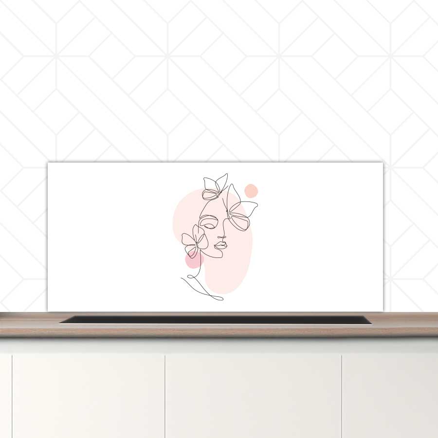 Spatscherm - Vrouw met vlinder