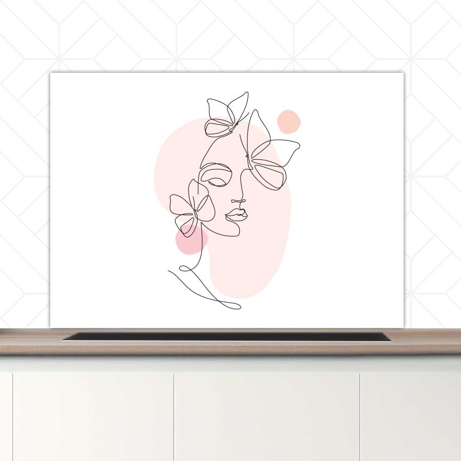 Spatscherm - Vrouw met vlinder