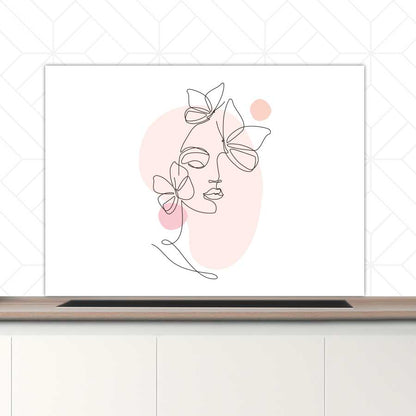 Spatscherm - Vrouw met vlinder