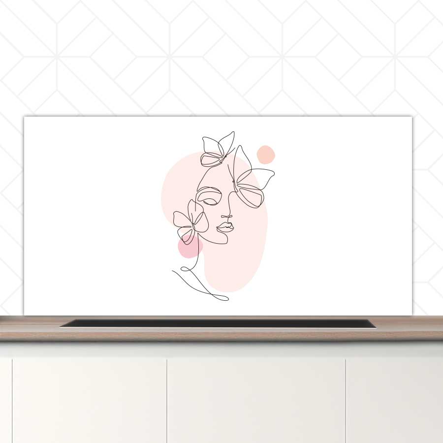 Spatscherm - Vrouw met vlinder