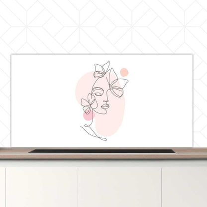 Spatscherm - Vrouw met vlinder