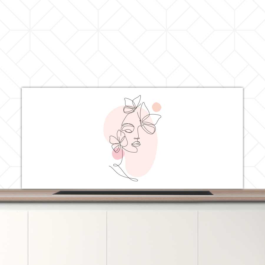 Spatscherm - Vrouw met vlinder