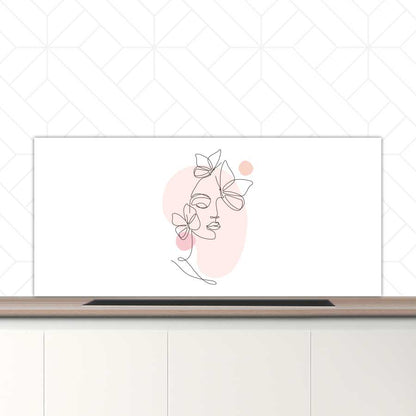 Spatscherm - Vrouw met vlinder