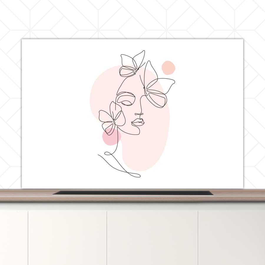 Spatscherm - Vrouw met vlinder