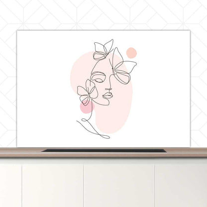 Spatscherm - Vrouw met vlinder