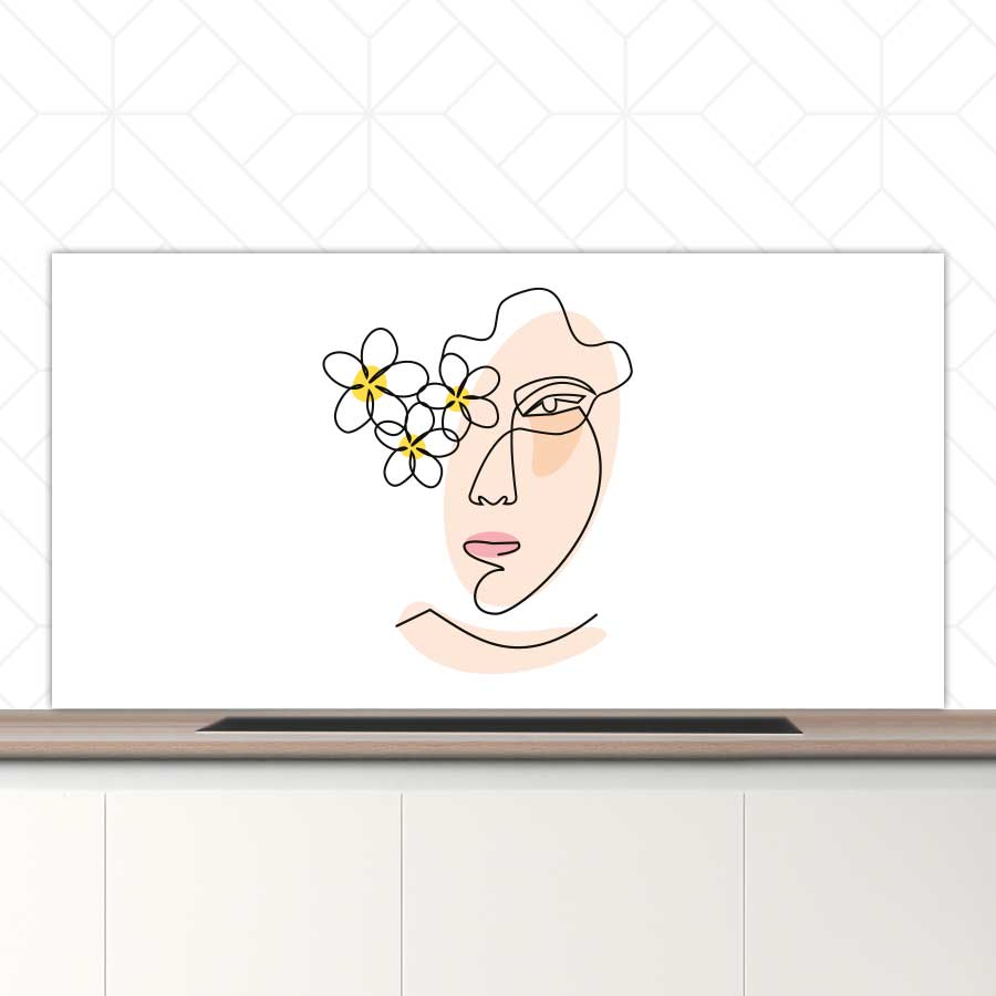 Spatscherm - Vrouw met bloemen