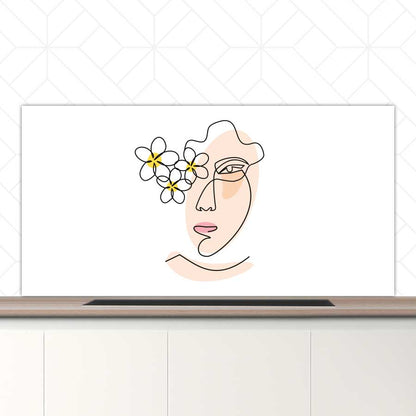 Spatscherm - Vrouw met bloemen