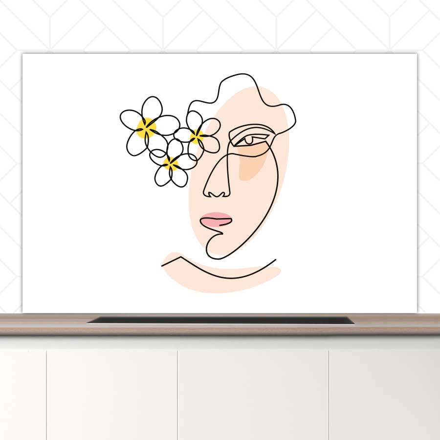 Spatscherm - Vrouw met bloemen