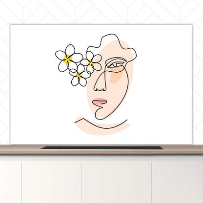 Spatscherm - Vrouw met bloemen