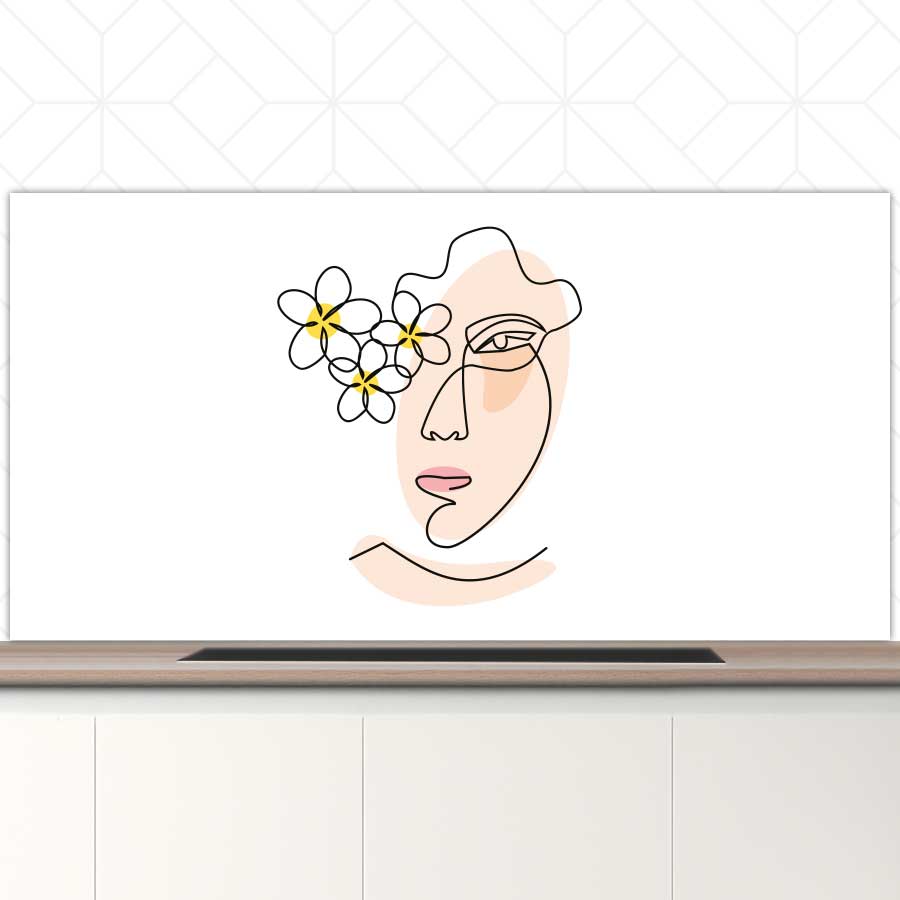 Spatscherm - Vrouw met bloemen