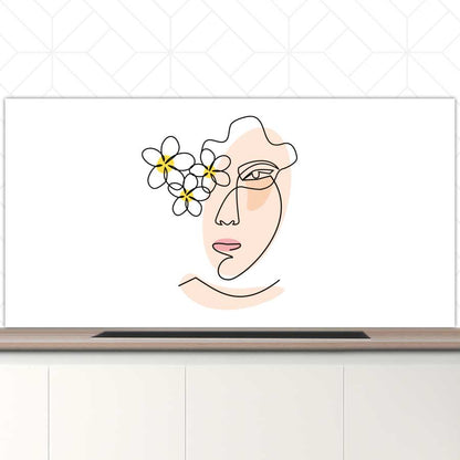 Spatscherm - Vrouw met bloemen