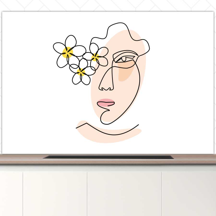 Spatscherm - Vrouw met bloemen