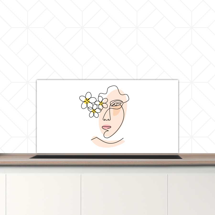 Spatscherm - Vrouw met bloemen