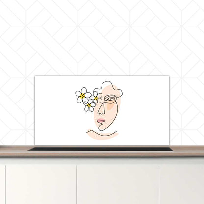 Spatscherm - Vrouw met bloemen