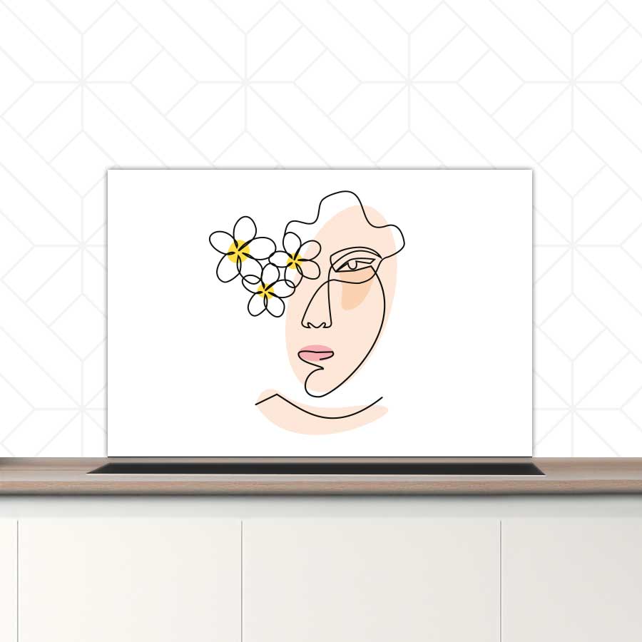 Spatscherm - Vrouw met bloemen