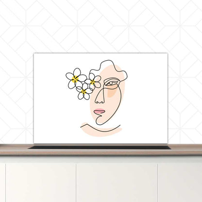 Spatscherm - Vrouw met bloemen