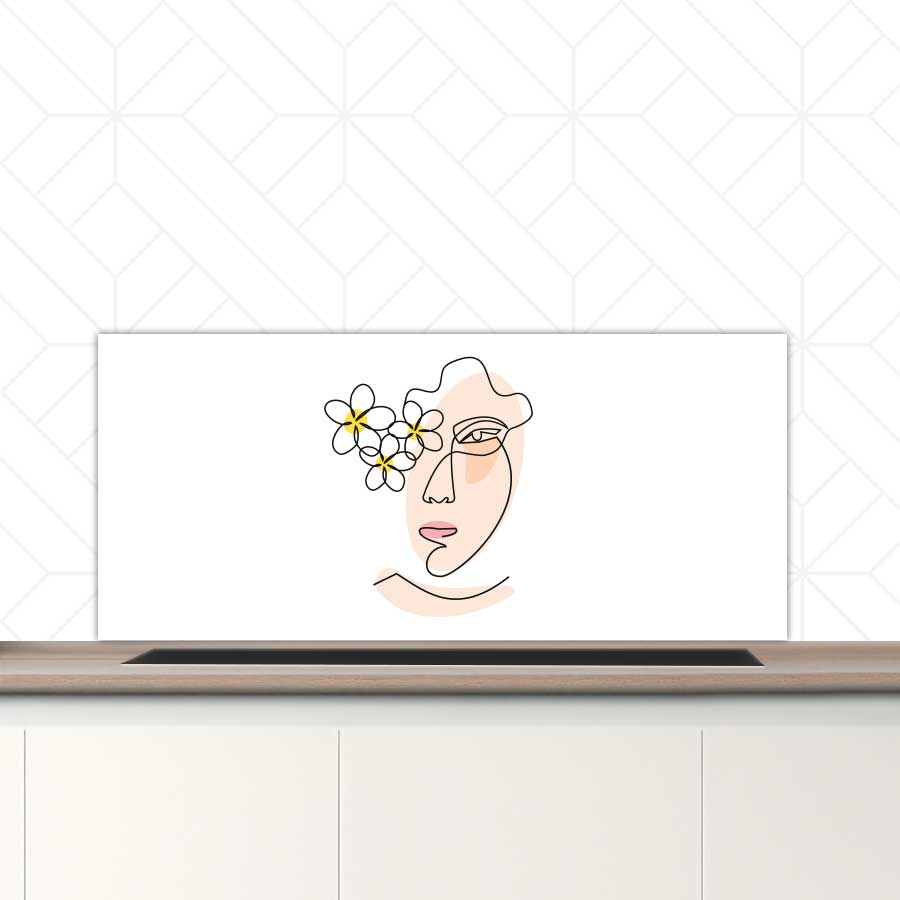 Spatscherm - Vrouw met bloemen