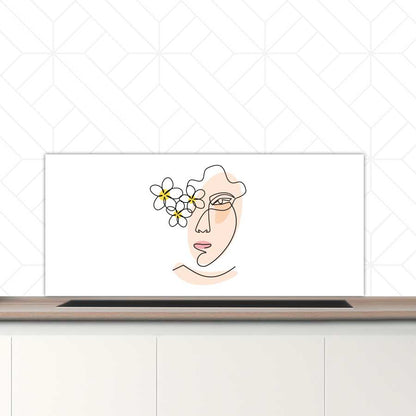 Spatscherm - Vrouw met bloemen