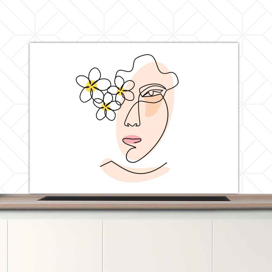 Spatscherm - Vrouw met bloemen