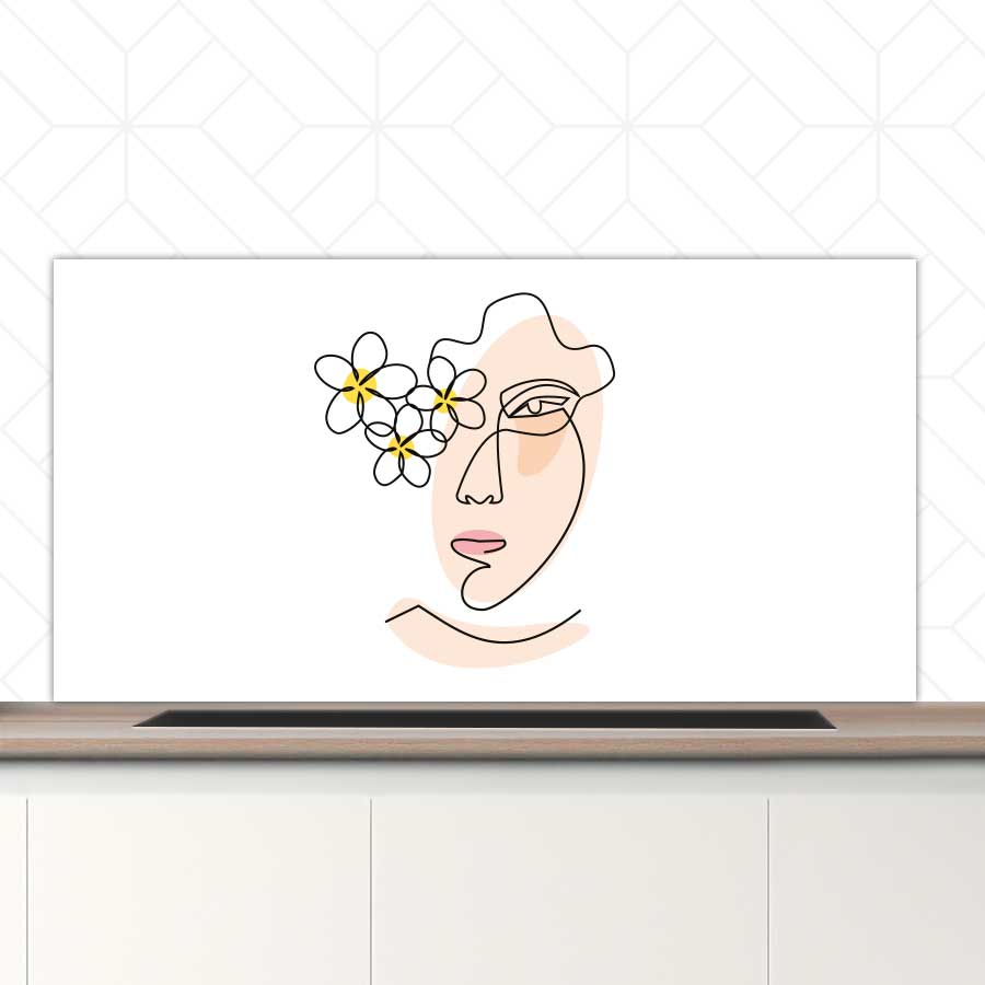 Spatscherm - Vrouw met bloemen