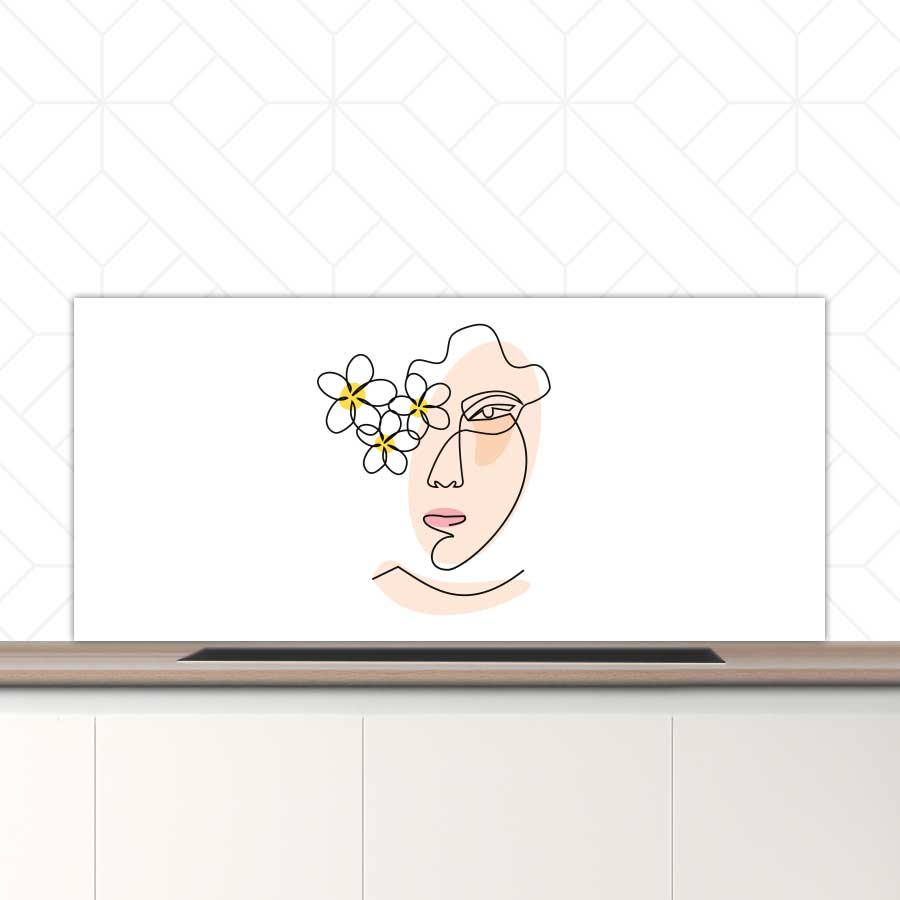 Spatscherm - Vrouw met bloemen