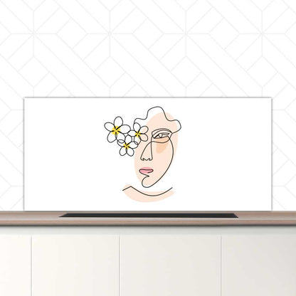 Spatscherm - Vrouw met bloemen