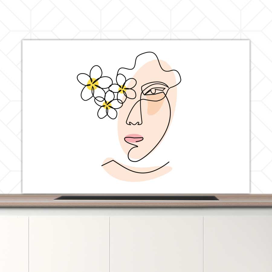 Spatscherm - Vrouw met bloemen