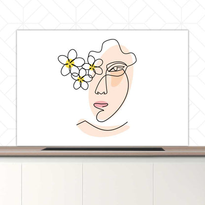 Spatscherm - Vrouw met bloemen