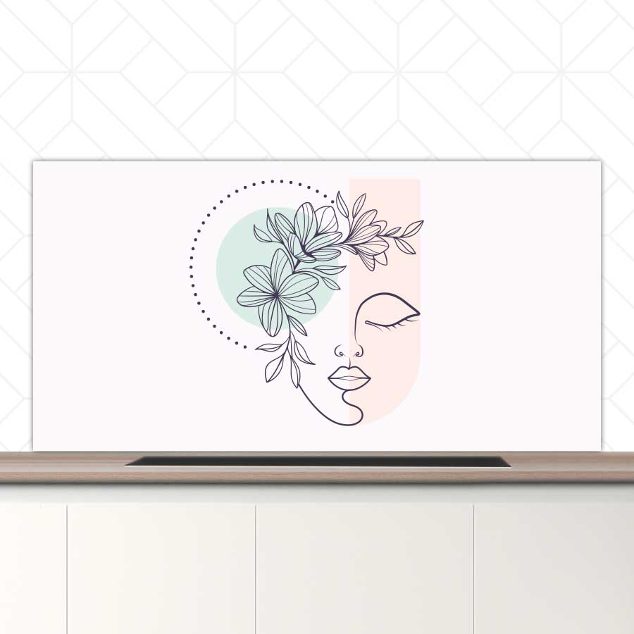 Spatscherm - Illustratie van een vrouw