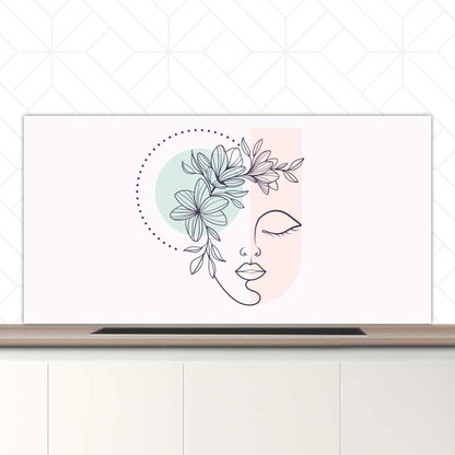 Spatscherm - Illustratie van een vrouw