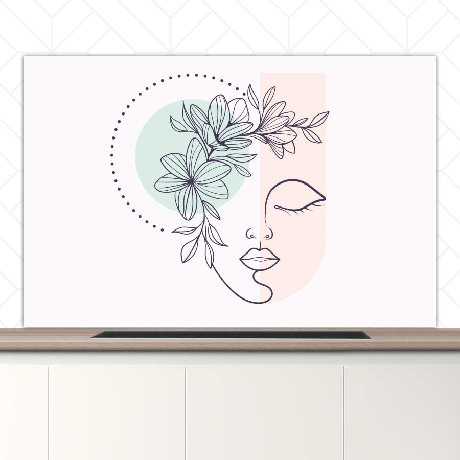 Spatscherm - Illustratie van een vrouw