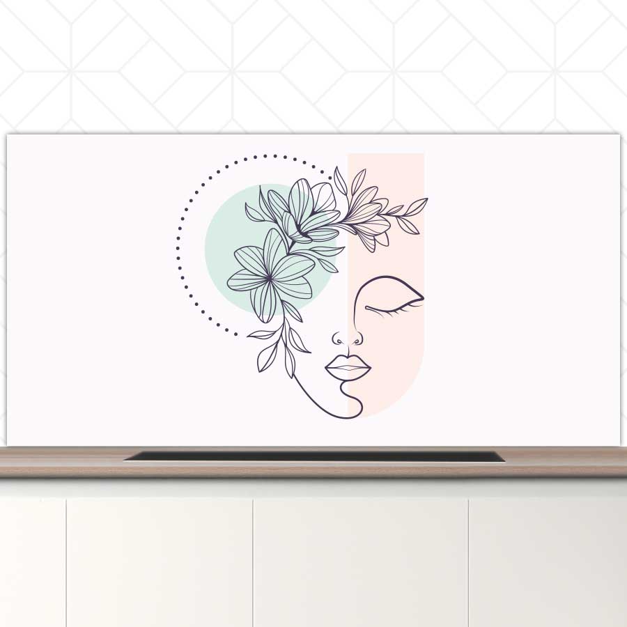 Spatscherm - Illustratie van een vrouw