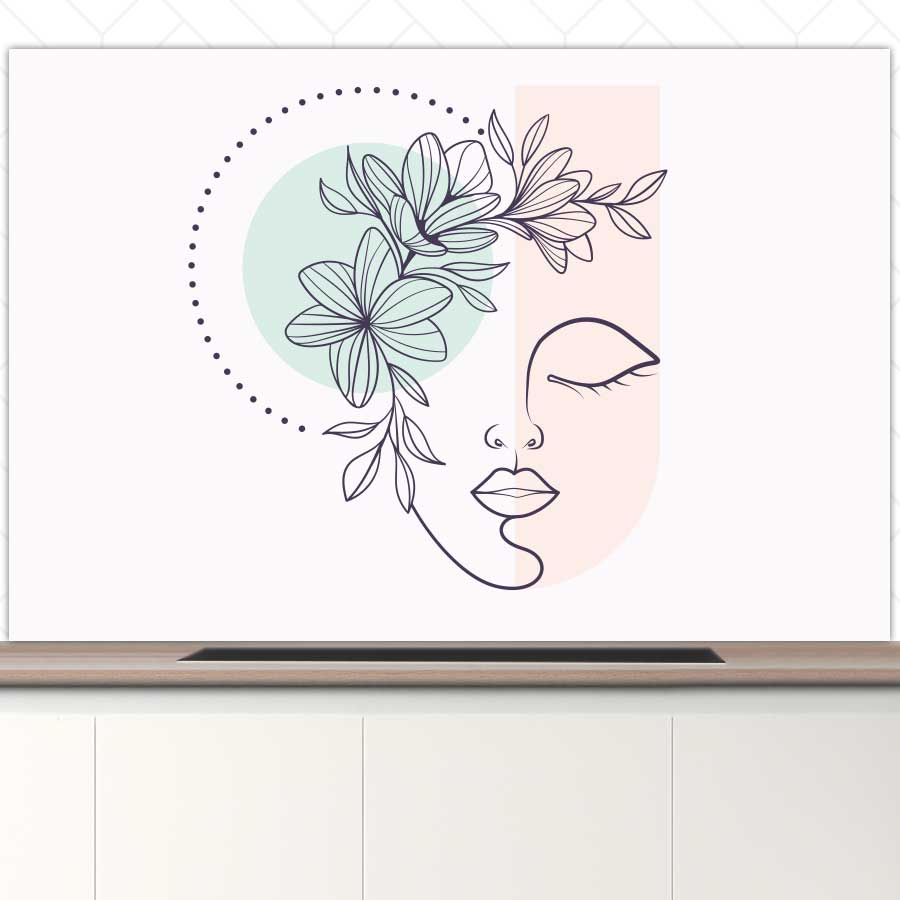 Spatscherm - Illustratie van een vrouw