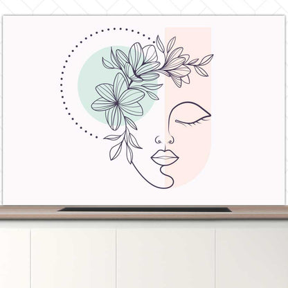 Spatscherm - Illustratie van een vrouw