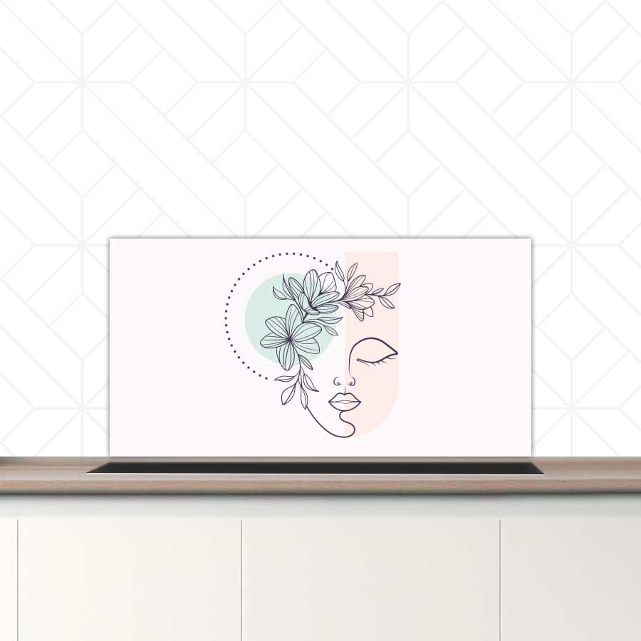 Spatscherm - Illustratie van een vrouw