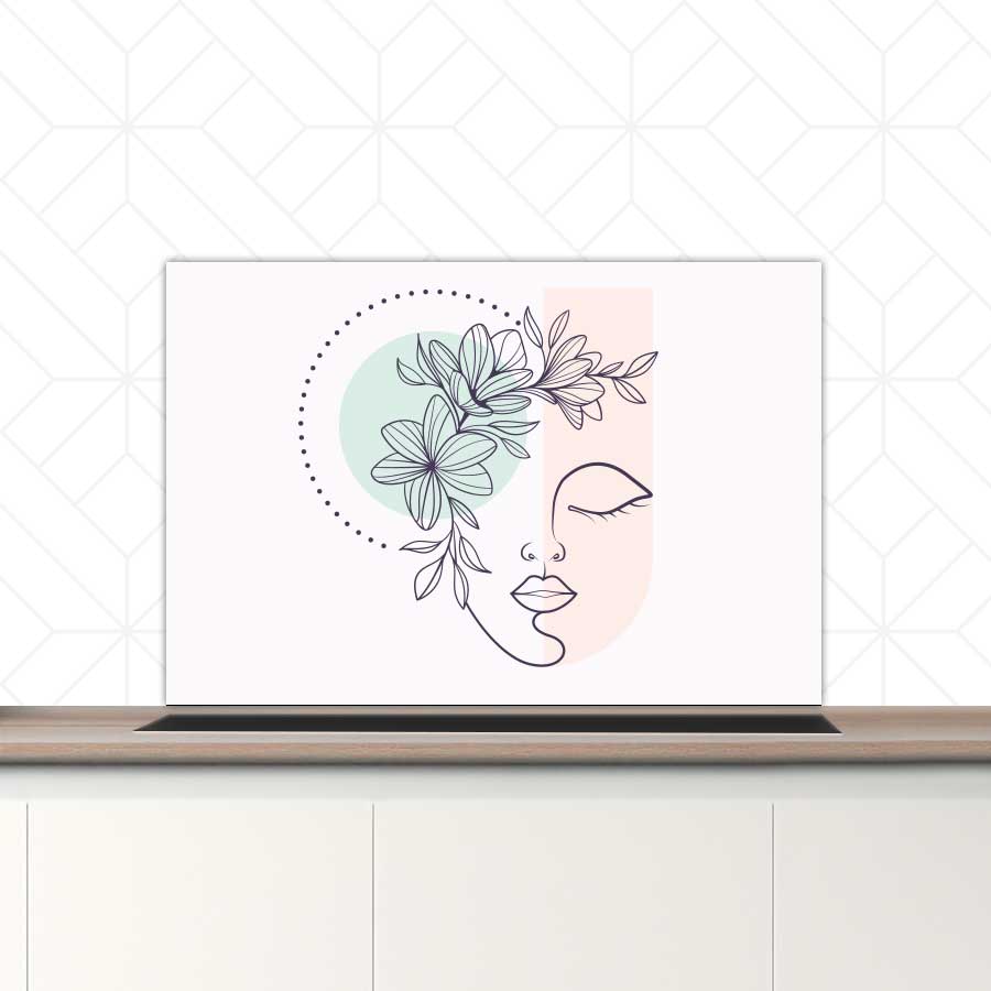 Spatscherm - Illustratie van een vrouw