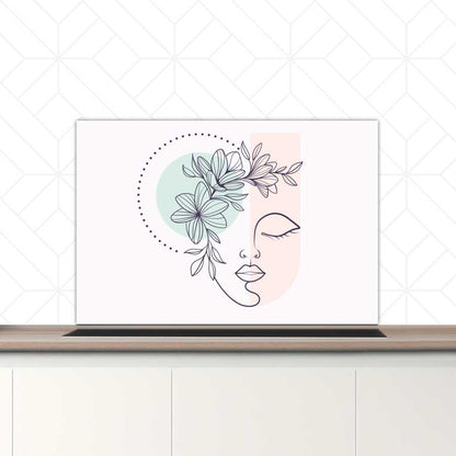 Spatscherm - Illustratie van een vrouw