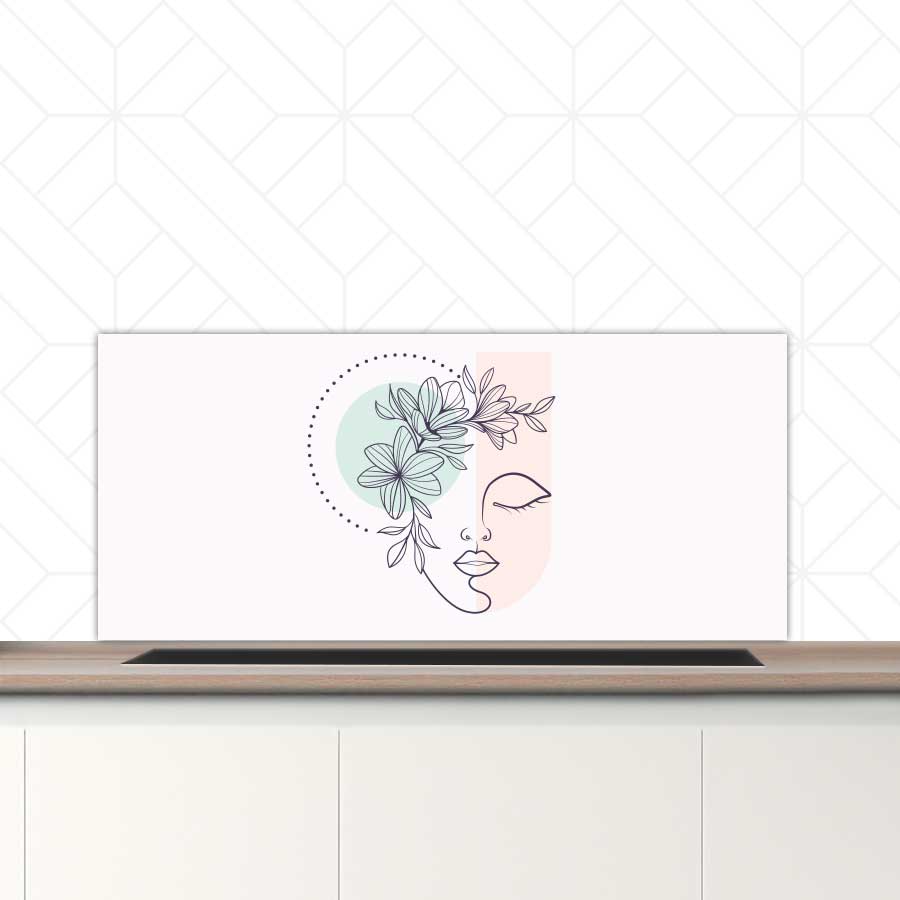 Spatscherm - Illustratie van een vrouw