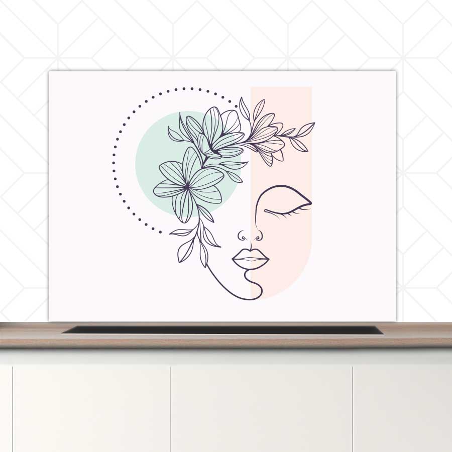 Spatscherm - Illustratie van een vrouw