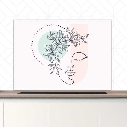 Spatscherm - Illustratie van een vrouw