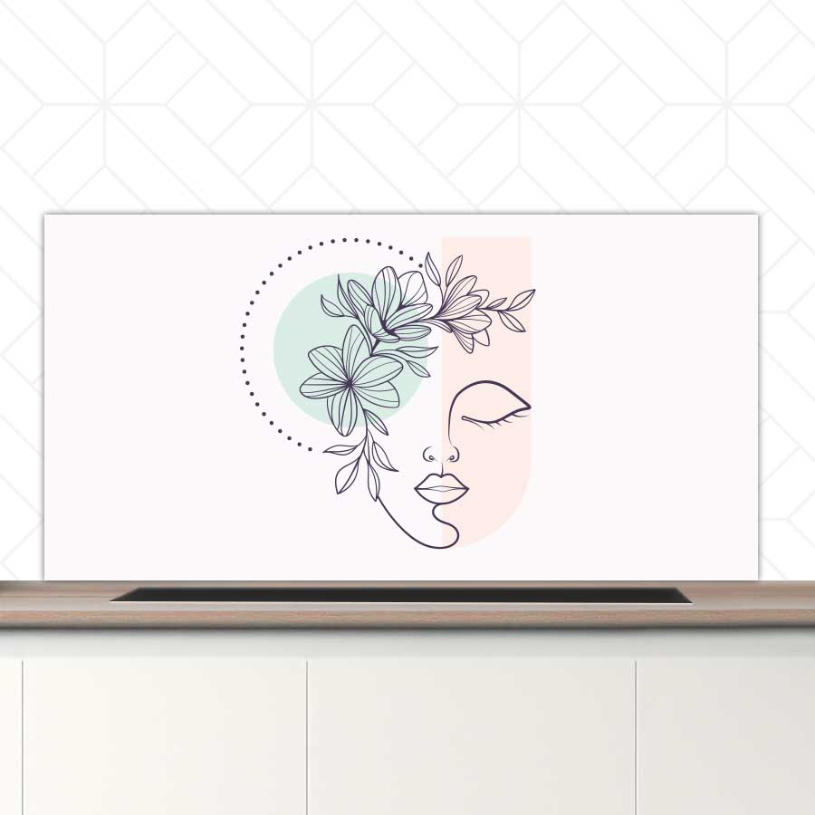 Spatscherm - Illustratie van een vrouw