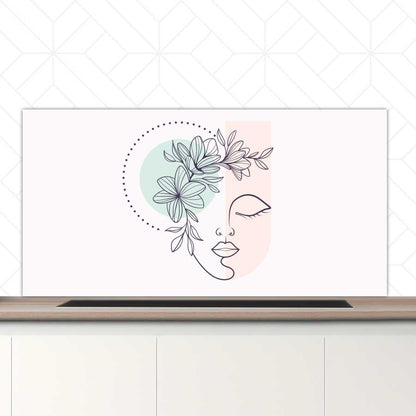 Spatscherm - Illustratie van een vrouw