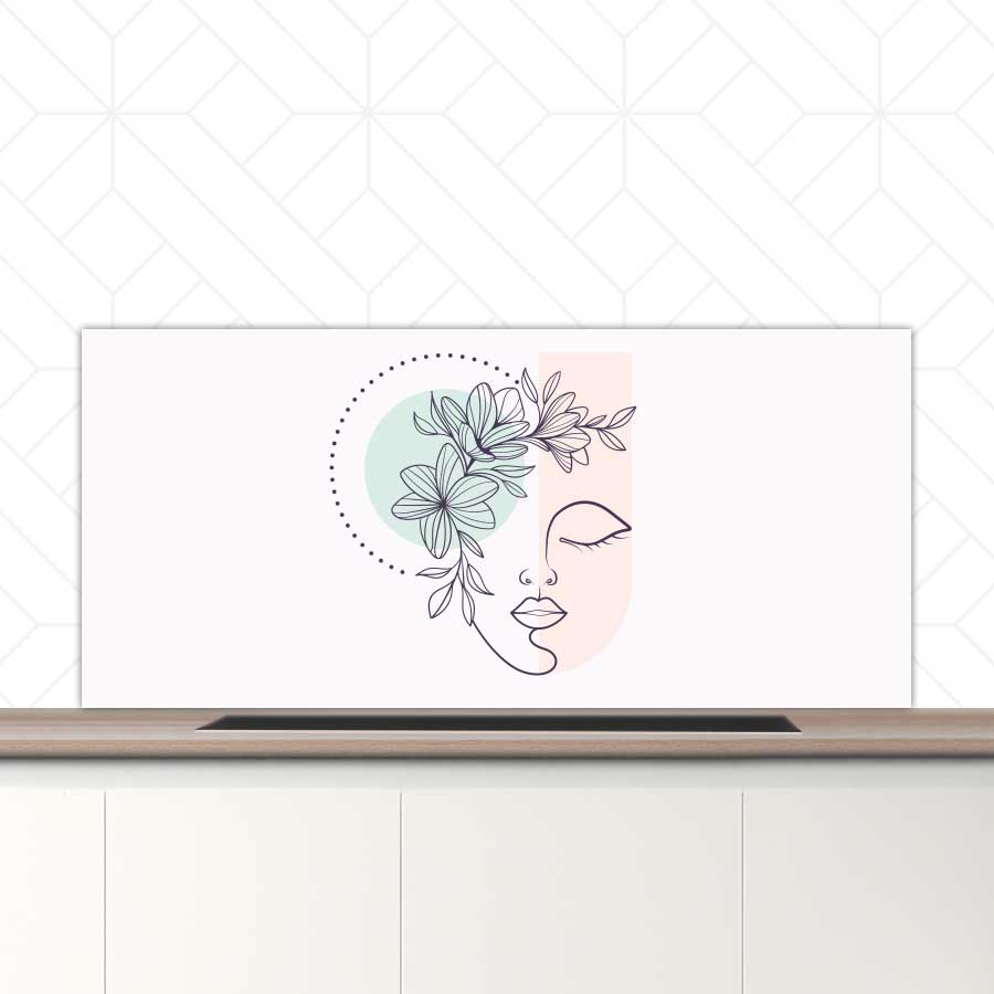 Spatscherm - Illustratie van een vrouw