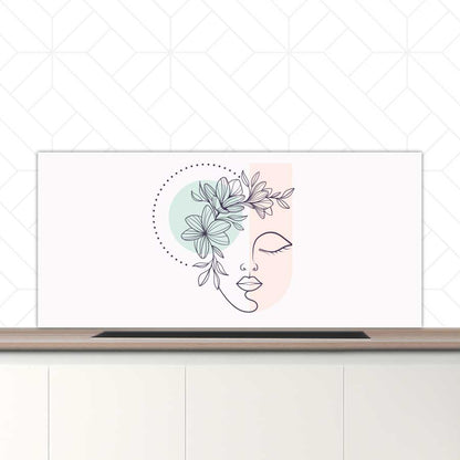 Spatscherm - Illustratie van een vrouw