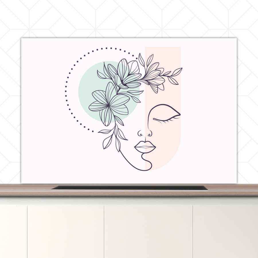 Spatscherm - Illustratie van een vrouw