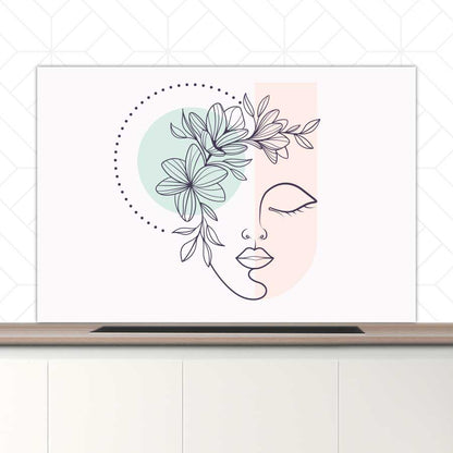 Spatscherm - Illustratie van een vrouw