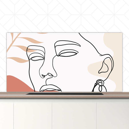 Spatscherm - Vrouw met blad