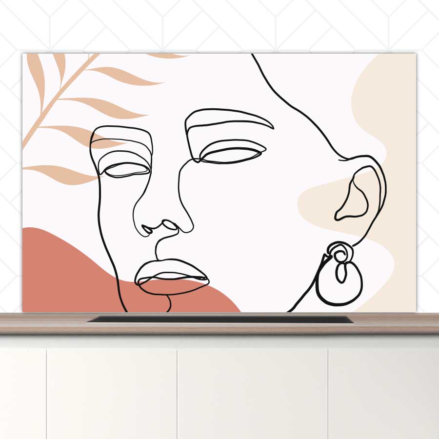 Spatscherm - Vrouw met blad