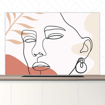 Spatscherm - Vrouw met blad