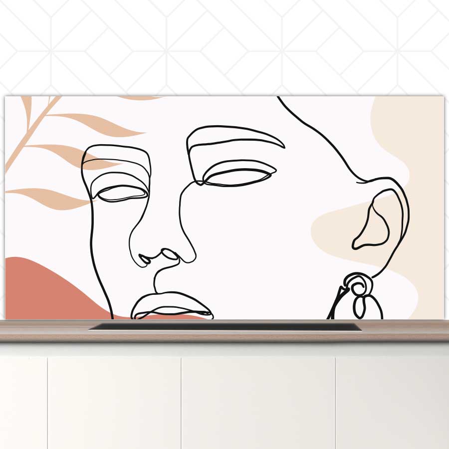 Spatscherm - Vrouw met blad